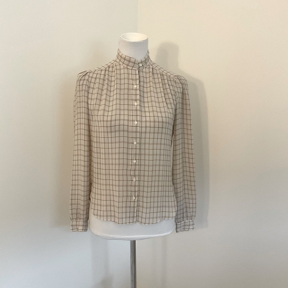 Vintage Women’s Campus Casuals of California Plaid Button-Up Tunic Blouse